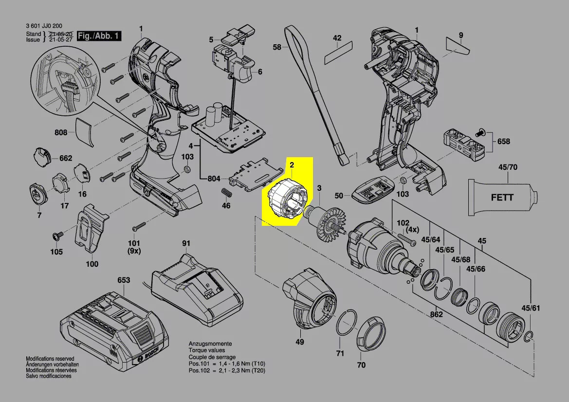 Stator 1 619 P15 347 Bosch